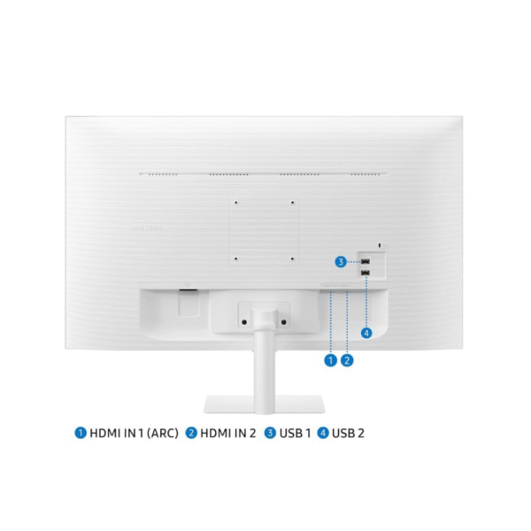 Samsung 32-Inch M5 FHD Smart Monitor, Office 365, Bluetooth, Multiple Ports, Speakers, Remote, Mouse & Keyboard Control, White, LS32DM501EWXXL - Image 6