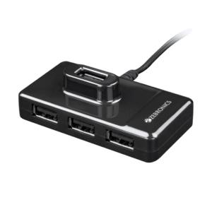 Zebronics 4-Port USB HUB For Laptop, PC Computers, Plug & Play, Backward Compatible (ZEB-100HB, Black)