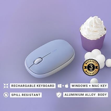 Rapoo M650 Bluetooth Multi-Device Silent Mouse, Purple, 9 Months Battery Life - Image 3