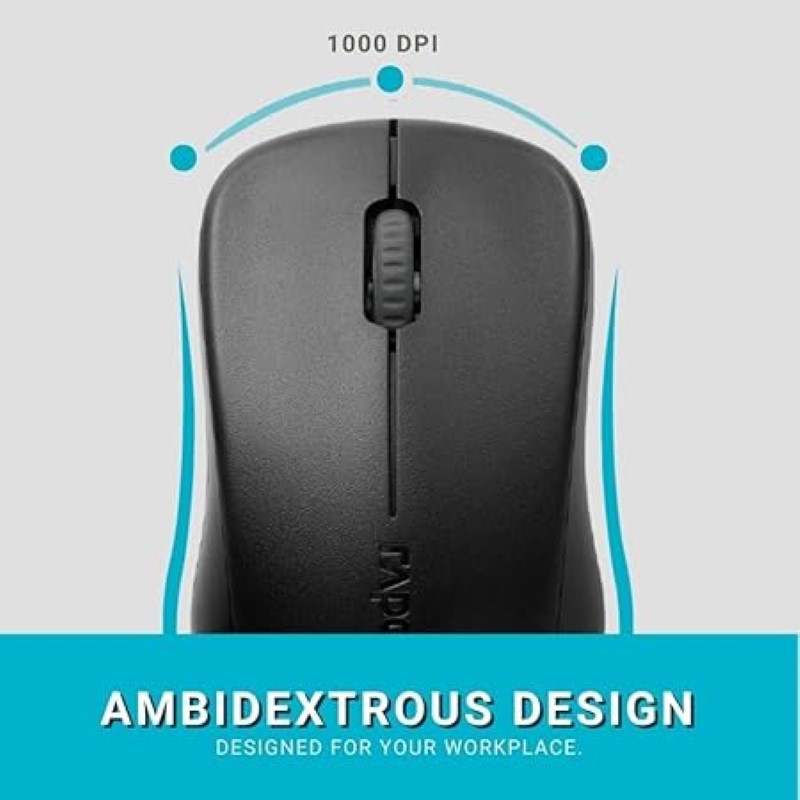 Rapoo X1960 Black Wireless Keyboard & Mouse Combo - Image 3