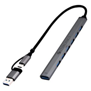Zebronics 700HB HUB, USB USB / Type-C, 7 USB ports, 5Gbps USB 3.0 Transfer speed