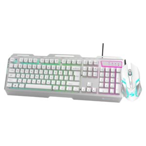 ZEB Keyboard + Mouse Gaming Transformer White