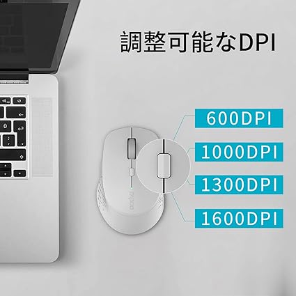 Rapoo M300 Grey Light Silent MM Wireless Mouse 600 high-resolution DPI sensor, 9 months battery life - Image 5