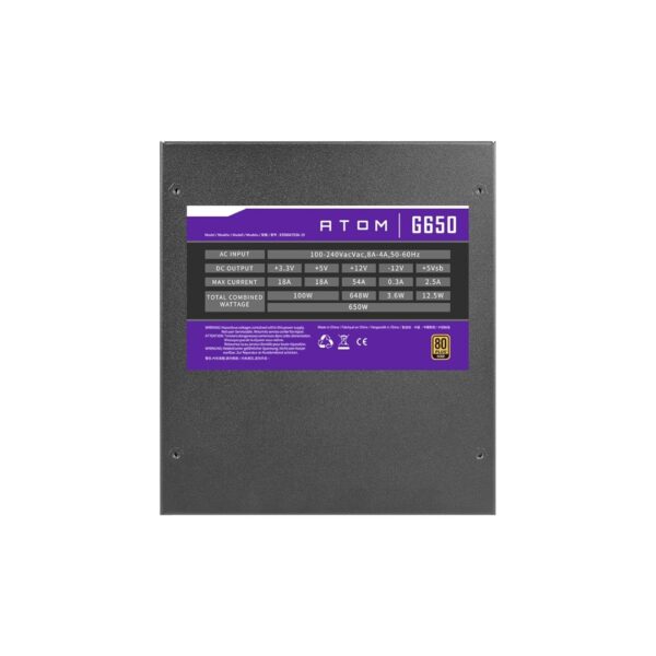 Antec Atom G650 650W 80 Plus Gold Certified Power Supply – Efficient, Silent, and Reliable for Gaming & Workstations - Image 6