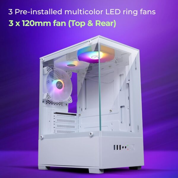 Zebronics Cabinet Robust White With ZS500 SMPS - Image 3