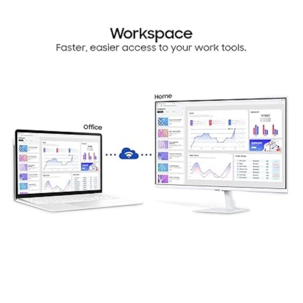 Samsung 32-Inch M5 FHD Smart Monitor, Office 365, Bluetooth, Multiple Ports, Speakers, Remote, Mouse & Keyboard Control, White, LS32DM501EWXXL - Image 3