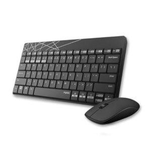 Rapoo 8000M Combo Black Wireless Keyboard & Mouse 3.0, 4.0 and 2.4 GHz, 1300 DP, 12M Battery Life