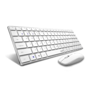 Rapoo 9300M White WL MM Keyboard & Mouse Combo Bluetooth 3.0, 4.0, 5.0 and 2.4 GHz, 1300 DPI , 12M Battery Life