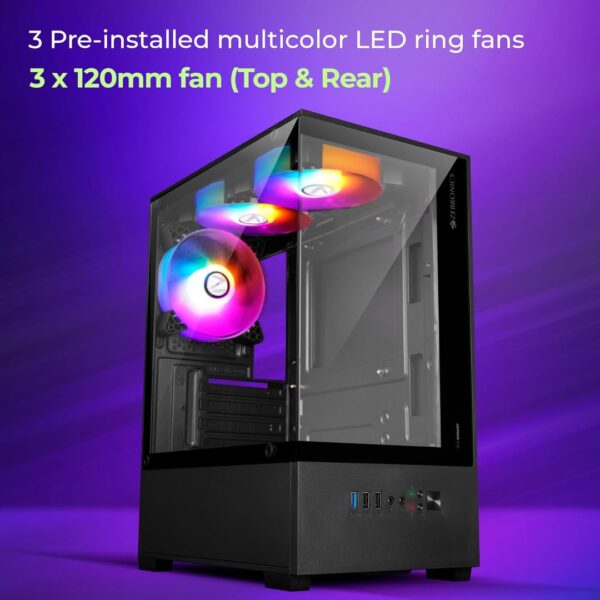 Zebronics Cabinet Robust Black With ZS500 SMPS - Image 2
