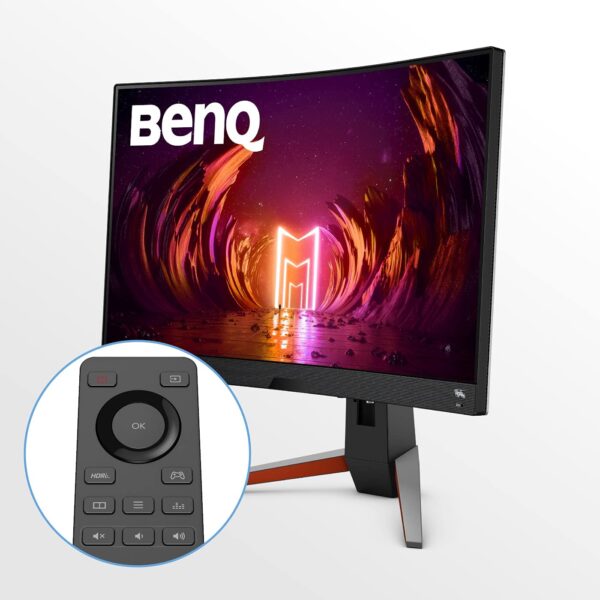 BenQ MOBIUZ EX2710R 27-Inch QHD 165Hz Curved IPS Gaming Monitor | 1ms, HDR400, FreeSync Premium Pro, 1000R, treVolo Speakers, HDMI, DP, USB Hub, Eye-Care, Remote (Metallic Grey) (Copy) - Image 3