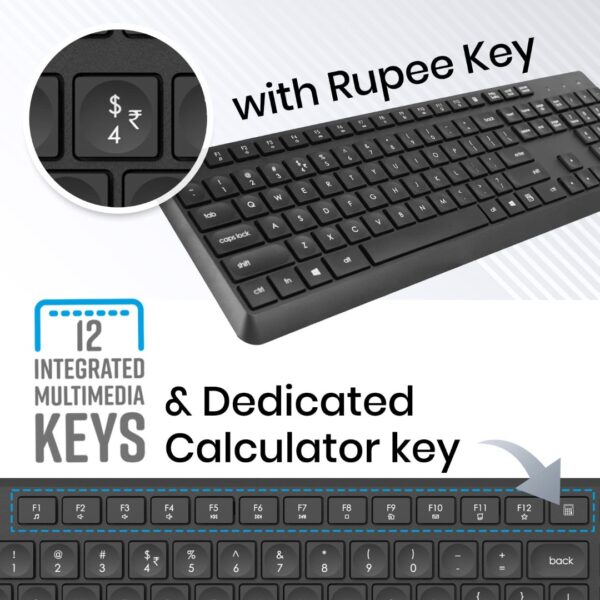 Zebronics Companion 200 Black Wireless Keyboard & Mouse Combo - Image 5