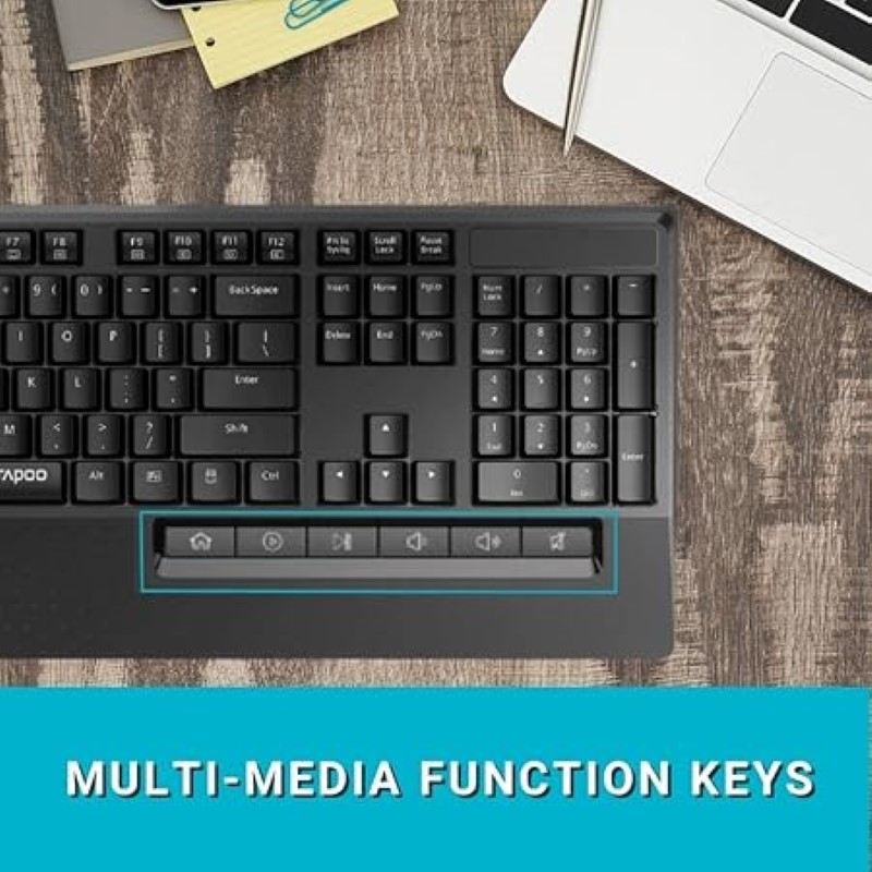 Rapoo X1960 Black Wireless Keyboard & Mouse Combo - Image 5