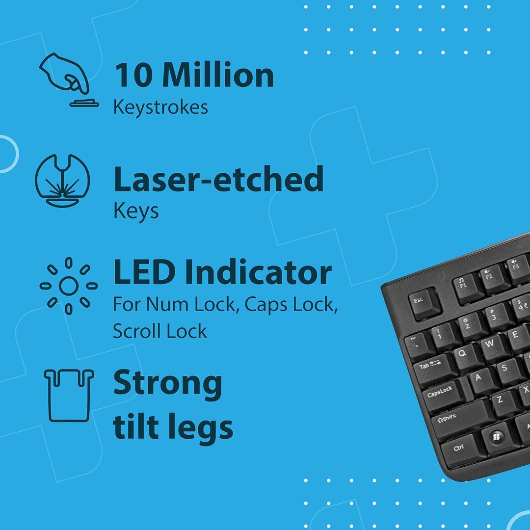TVS Champ Plus Wired Keyboard 1.5 Meter USB cable, Guaranteed 10 Million - Image 6