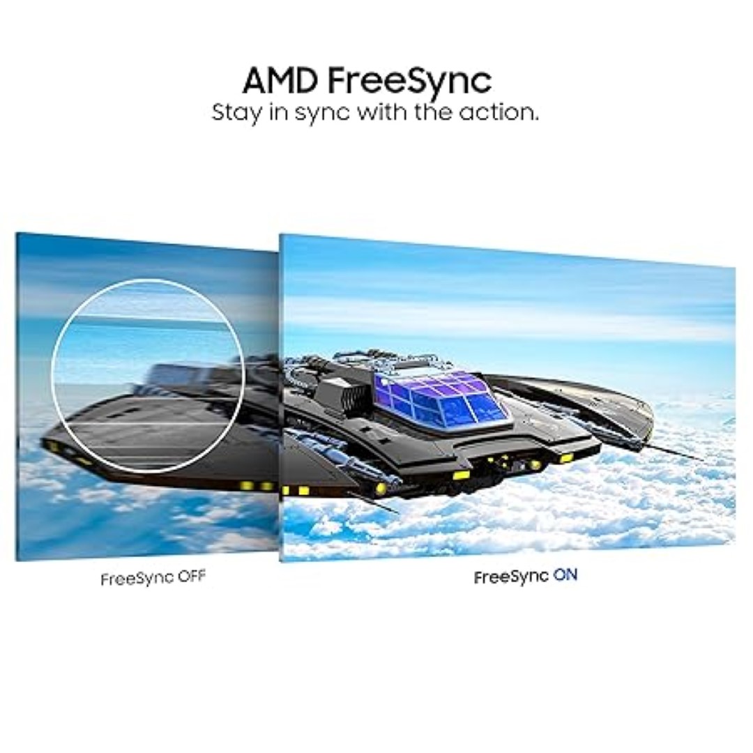 Samsung 22-INCH FHD IPS Flat Monitor, 75HZ, AMD Freesync, Flicker Free, HDMI, D-SUB (Model: LS22C310EAWXXL, Black) - Image 3