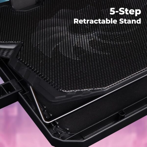 Zebronics A221-ZEB NC5500D Laptop USB Powered Cooling Pad 125mm fans, LED Light - Image 3
