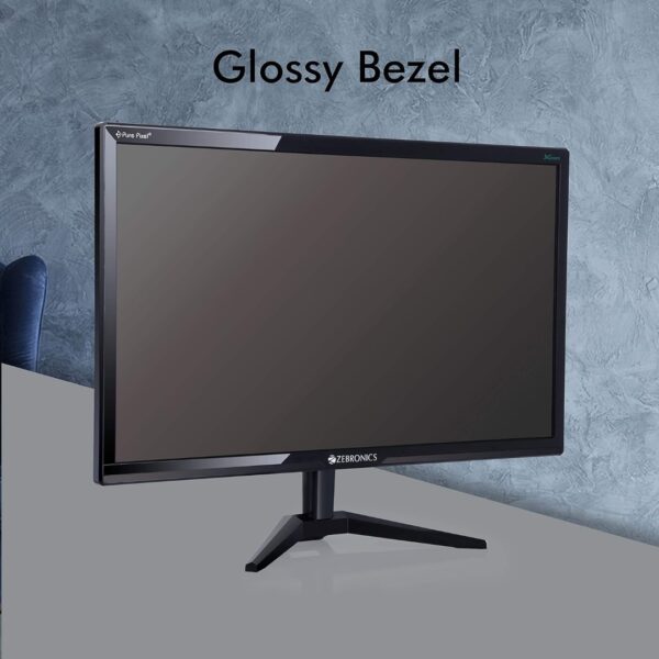 ZEBRONICS A22FHD 21.5 inch LED Monitor, Full HD 1920x1080, HDMI, VGA, Built-in Speakers, Wall Mount, 220 Nits, Black - Image 6