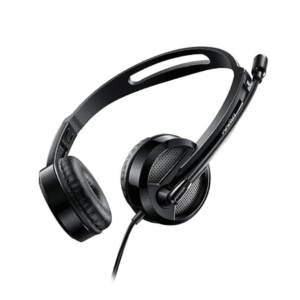 Rapoo H120 USB Stereo Wired Headphone - Black, With Noise-Reduction And Microphone, Compatible withPc/Mac/Laptop/Chrome OS